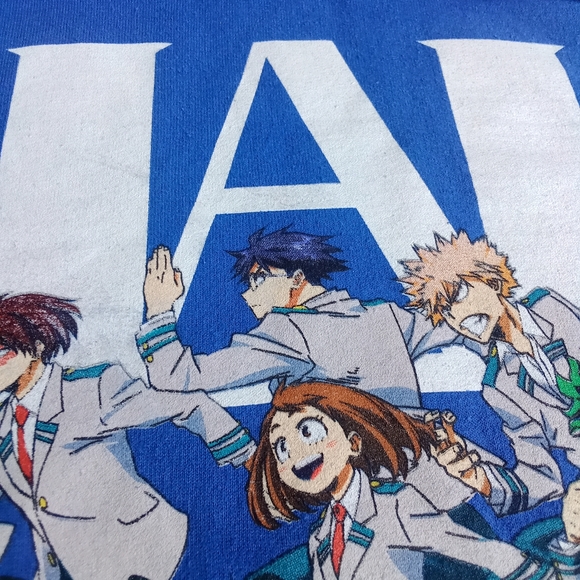 My Hero Academia Blue Anime Hoodie U.A. High School Kangaroo Pocket Size M - Picture 8 of 13